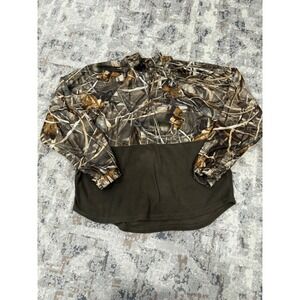 Whitewater Ducks Unlimited Mens XL Camo Fleece 1/4 Zip Max-4 HD DUMAX-3028